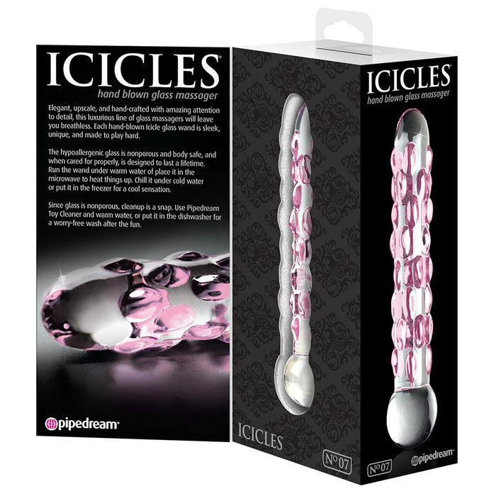 Icicles No. 07 Bumpy Glass Dildo - Box Open
