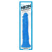 Neon Silicone Wall Banger Vibrating Realistic Suction Cup Dildo- Blue - Box