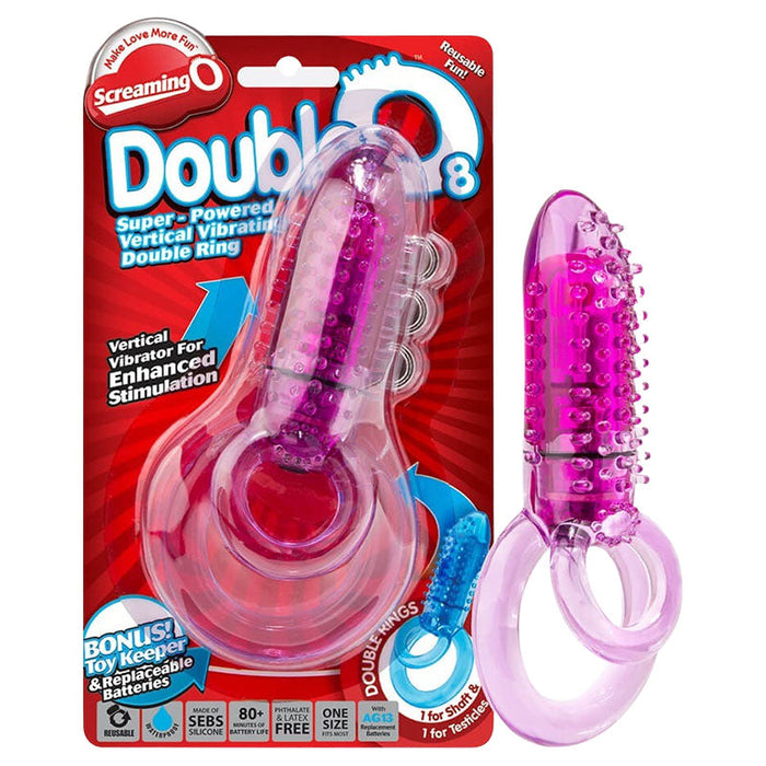 DoubleO 8 Vibrating Cock Ring - Assorted Colors